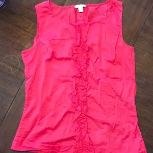 Light cotton sleeveless shell with ruffles